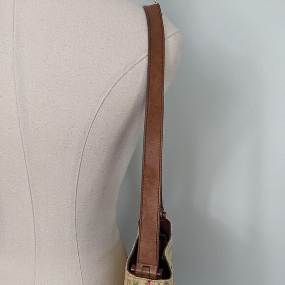 Fossil Bag Purse Yellow Floral Pink Leather Vintage Y2K Rose Cottage Grunge - Picture 9 of 16